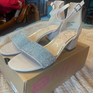 Sugar Women's Elegant Cream and Glitter Heels